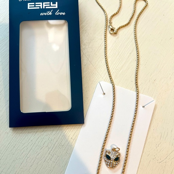 Effy Jewelry - Effy necklace w/ leopard pendant.